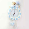 Horloge Murale en Bois Parfaite pour Chambre d'Enfant avec Design de Bear en Bleu