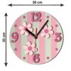 Horloge Murale en Bois Parfaite pour Chambre d'Enfant avec Design Floral