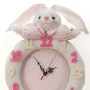 Horloge Murale en Bois Parfaite pour Chambre d'Enfant Cocooning & Minimaliste avec Design de Lapin