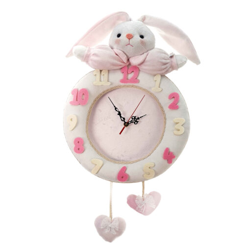 Horloge Murale en Bois Parfaite pour Chambre d’Enfant Cocooning & Minimaliste avec Design de Lapin