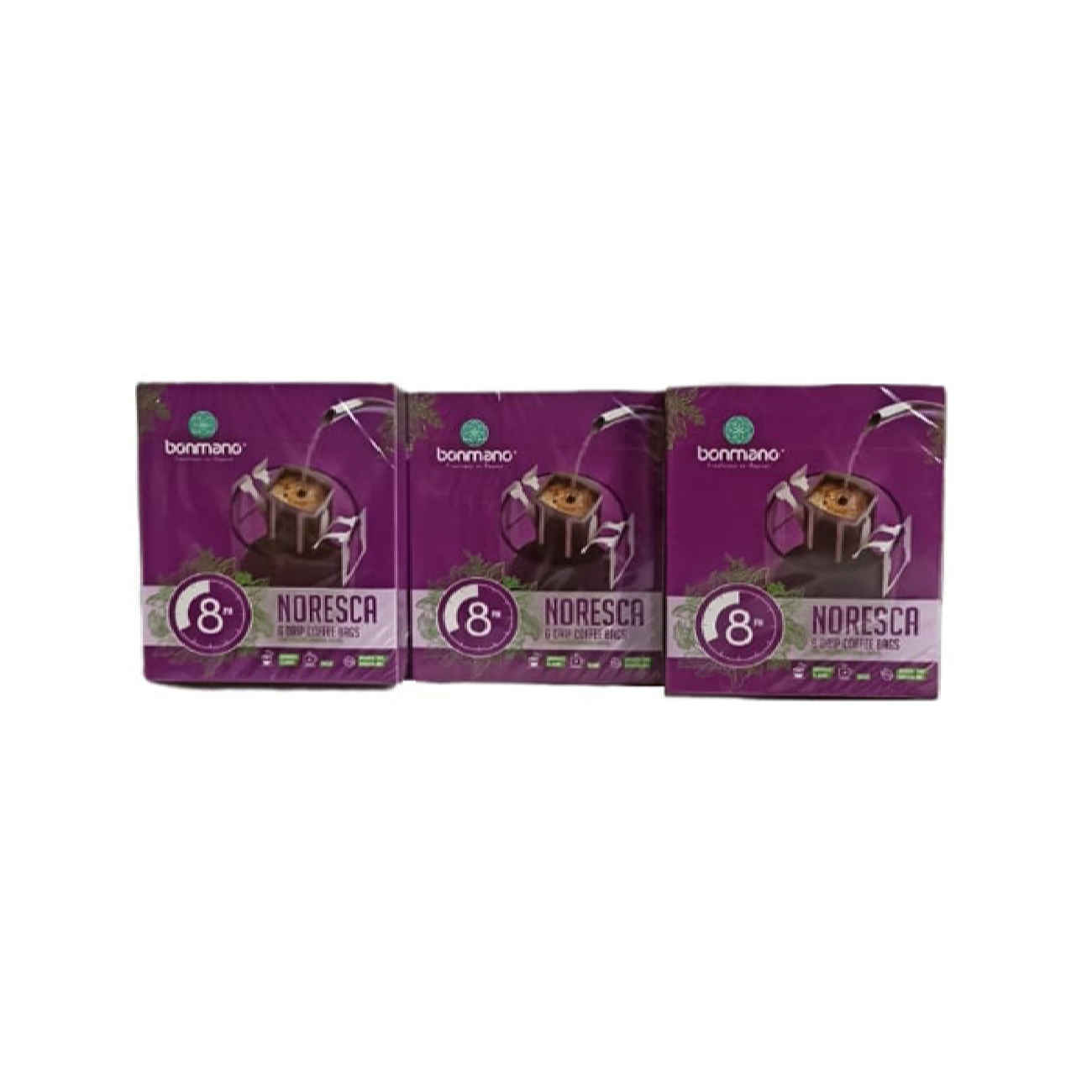 Café Drip 100% Arabica pour infusion à la maison | Noresca Bonmano (3 Pack de 6)
