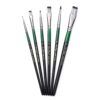 Set de 6 pinceaux plats artificiels de haute qualité avec manche en bois – Coréen