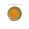 Assiette en céramique - Compatible lave-vaisselle (Ensemble de 2) | Modèle Arc-en-ciel