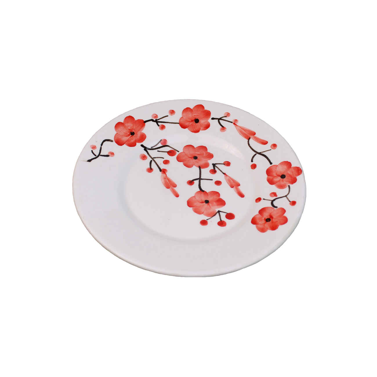 Assiette en céramique - Compatible micro-ondes et lave-vaisselle et fonctionnelle | Floral