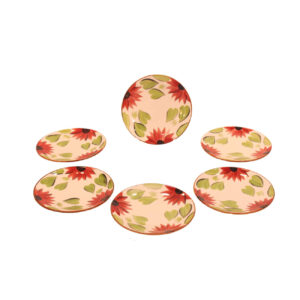 Assiette en céramique – Compatible micro-ondes et lave-vaisselle avec motif floral (Ensemble de 6)