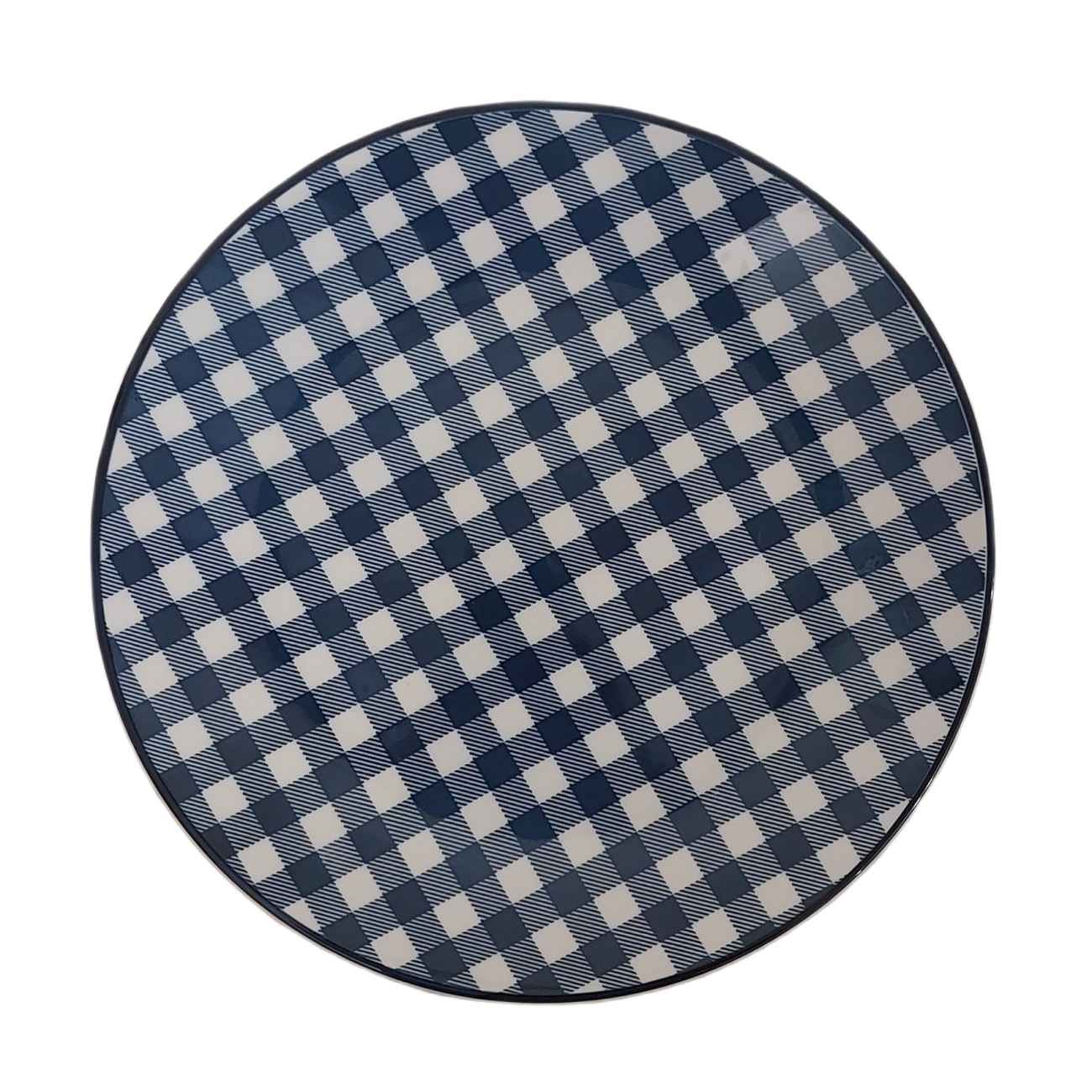 Assiette en céramique - Compatible micro-ondes et lave-vaisselle | À carreaux