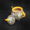 Decorative Pottery Teapot with Paisley Minakari Enameling Design Traditional Model