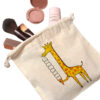 Sac de rangement en coton à cordon, Écologique et réutilisable avec Motif Girafe