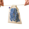 Sac de rangement en coton à cordon, Écologique et réutilisable avec Motif Mer & Poissons