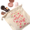 Sac de rangement en coton à cordon - Parfait pour l'organisation avec Motif de Fleur Rose