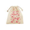 Sac de rangement en coton à cordon - Parfait pour l'organisation avec Motif de Fleur Rose