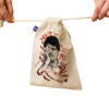 Sac de rangement en coton à cordon - Parfait pour l'organisation avec Motif Shajarian