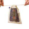 Sac de rangement en coton à cordon - Réutilisable et durable en Tissu Naturel