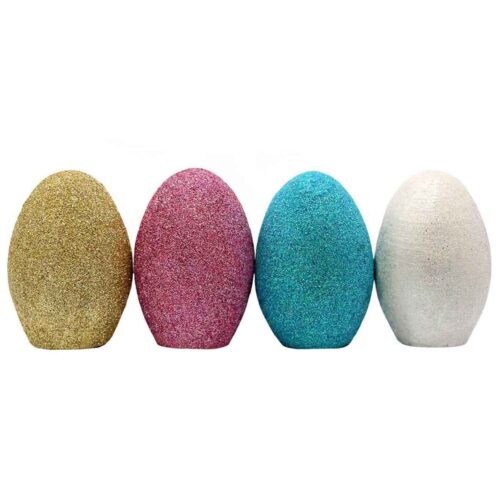 Œufs Haft-Seen en bois élégants pour Norouz – Modèle couronne (pack de 4)