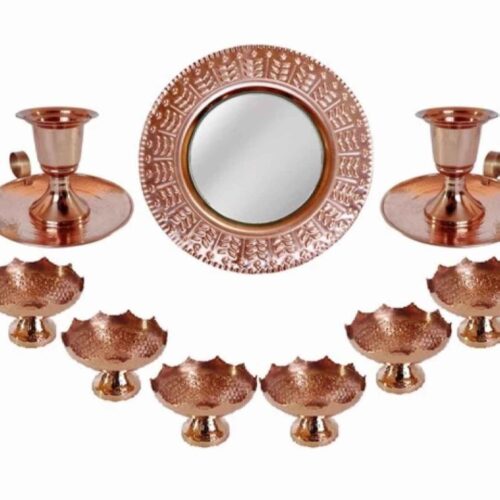 Set Haft-Seen en cuivre – Élégant et intemporel pour Nowruz (9 pièces)