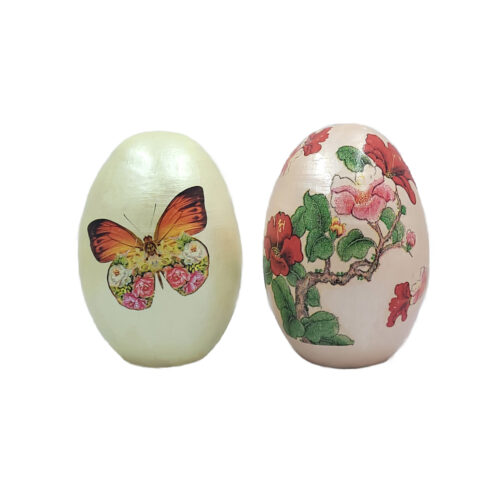 Œuf peint Haft-Seen pour Norouz iranien – Modèle papillon (pack de 2)