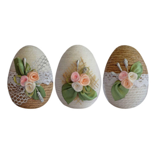 Œuf peint Haft-Seen pour Norouz iranien – Motif floral (pack de 3)