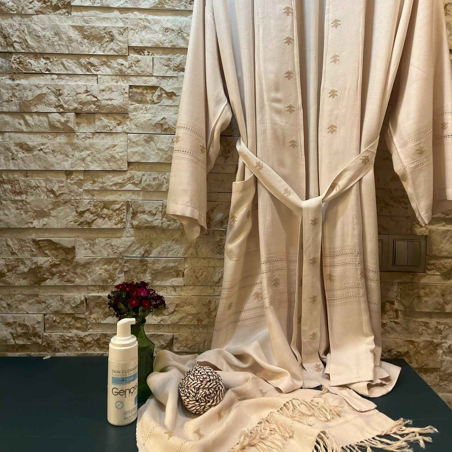 Peignoir de bain persan fait main pur 100% coton - Cadeau parfait pour toute personne qui aime la tradition