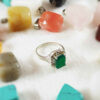 Bague en argent pour femme Agate avec pierre verte