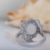 Bague en argent pour femme avec Agate Yéménite, monture en diamant, placage rhodium