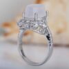 Bague en argent pour femme avec Agate Yéménite, monture en diamant, placage rhodium