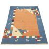 Tapis Kilim persan en laine tissé à la main original dans le Fars, motifs animaux bleu
