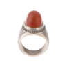Bague en argent Aqeeq yéménite persane pour hommes avec pierre brune