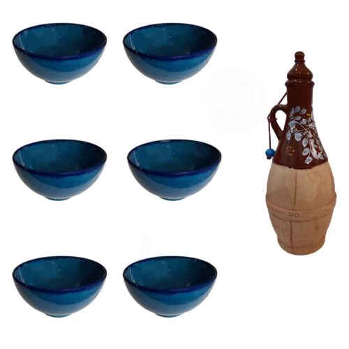 Bol Dizi en Poterie – Parfait Pour Abgoosht, Yaourts, Soupes et Nouilles avec Cruche (Ensemble de 7)