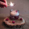 Bougie parfumée en pot pour relaxation et toute occasion, design fleur de rose