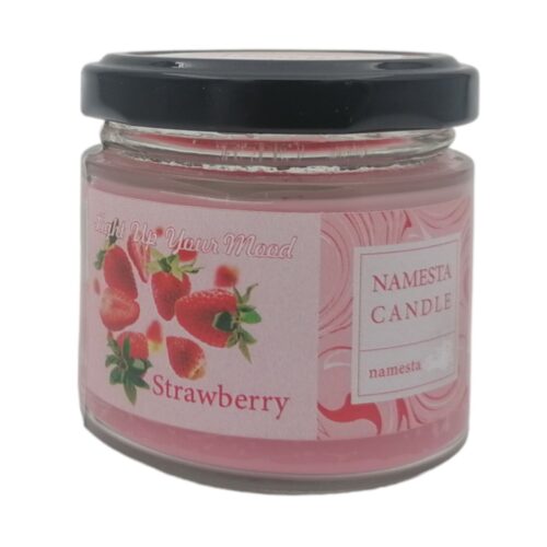 Bougie parfumée en pot pour relaxation et toute occasion, parfum fraise