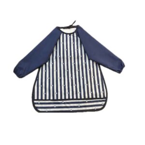 Bavoir Bébé à Manches – Protège les Vêtements – Motif Rayures