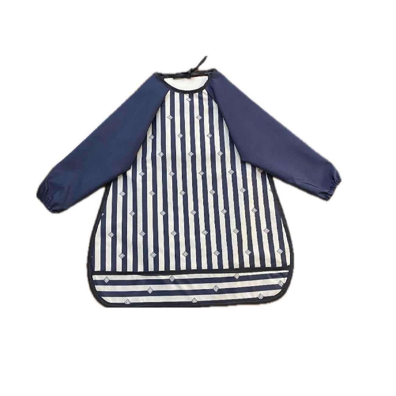 Bavoir Bébé à Manches - Protège les Vêtements - Motif Rayures