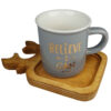 Sous-verre en bois carré - Design bois de cerf (Pack de 2)