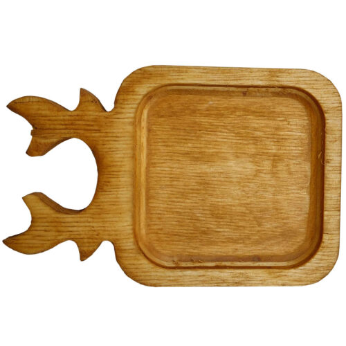 Sous-verre en bois carré – Design bois de cerf (Pack de 2)