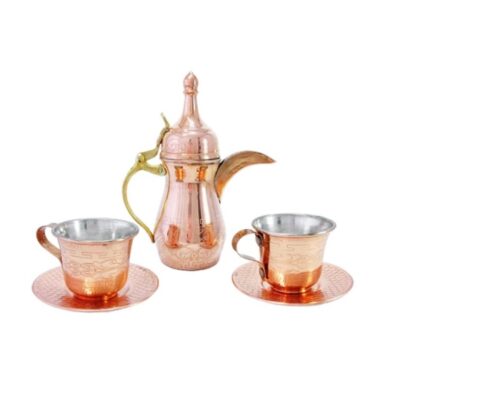 Service à thé traditionnel en cuivre fait main – Élégant service à thé antique pour la maison et les cadeaux