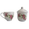 Ensemble de thé persan, ensemble en porcelaine avec design floral élégant Gol Sorkhi, 14 pièces