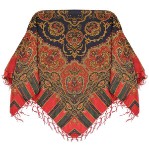 Écharpe Ethnique Turkmène en Coton – Élégance & Tradition avec un Motif Cachemire