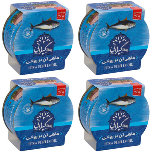 Thon à l’huile végétale – Aliments en conserve Gilani 180g, paquet de 4