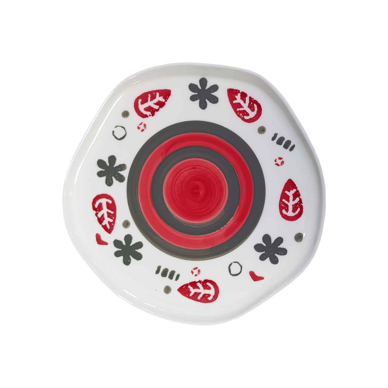 Assiette en céramique blanche - Compatible micro-ondes et durable - Modèle Automne