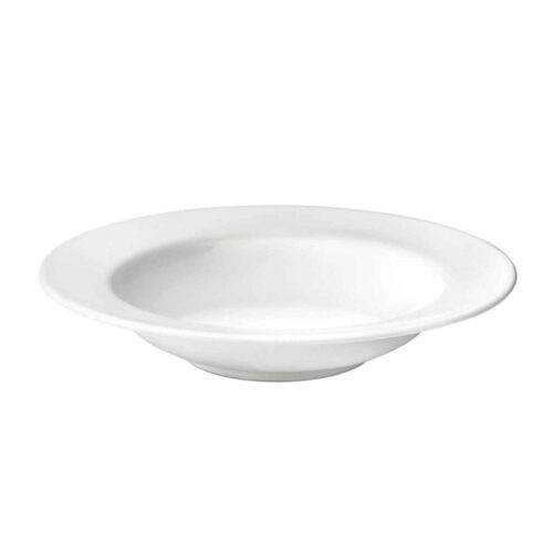 Assiette en céramique blanche – Compatible micro-ondes et lave-vaisselle, parfaite pour les pâtes
