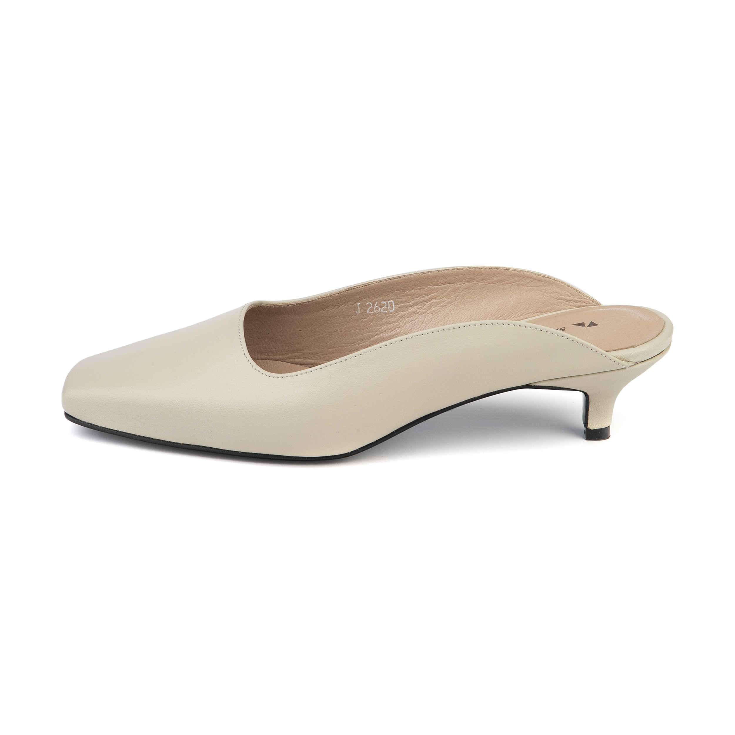 Mules en cuir naturel Mashhad pour femmes, confort et style en crème