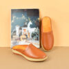 Mules en cuir naturel pour femmes, confort et style en marron