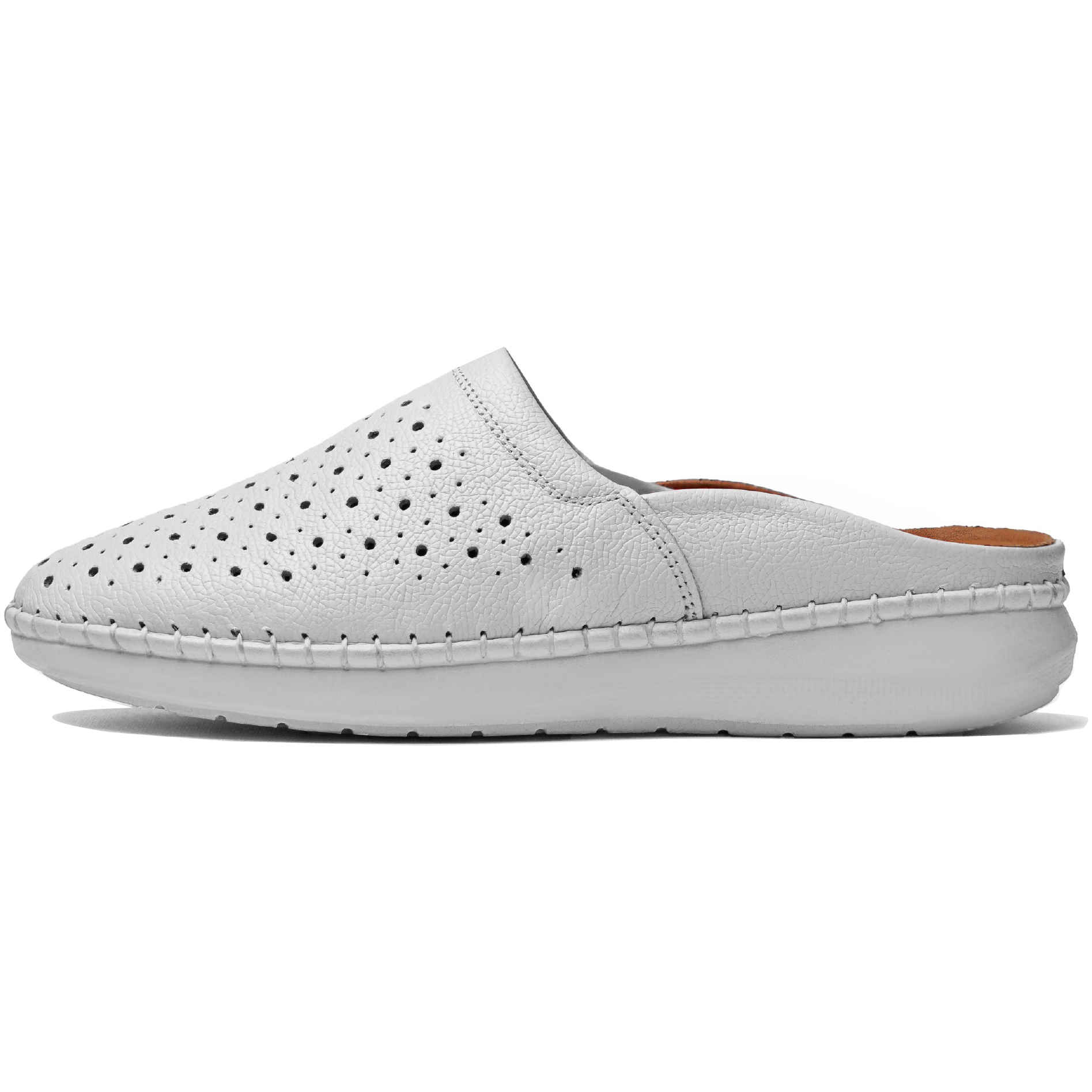 Mules en cuir naturel pour femmes, confort et style en blanc