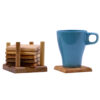Ensemble de sous-verres en bois avec porte-sous-verres - Magnifiquement pour la maison et le bureau (Pack de 6)