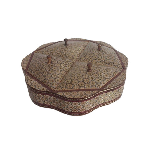 Coupelle à Bonbons Khatam Kari en Bois – Une Pièce Maîtresse pour Votre Intérieur