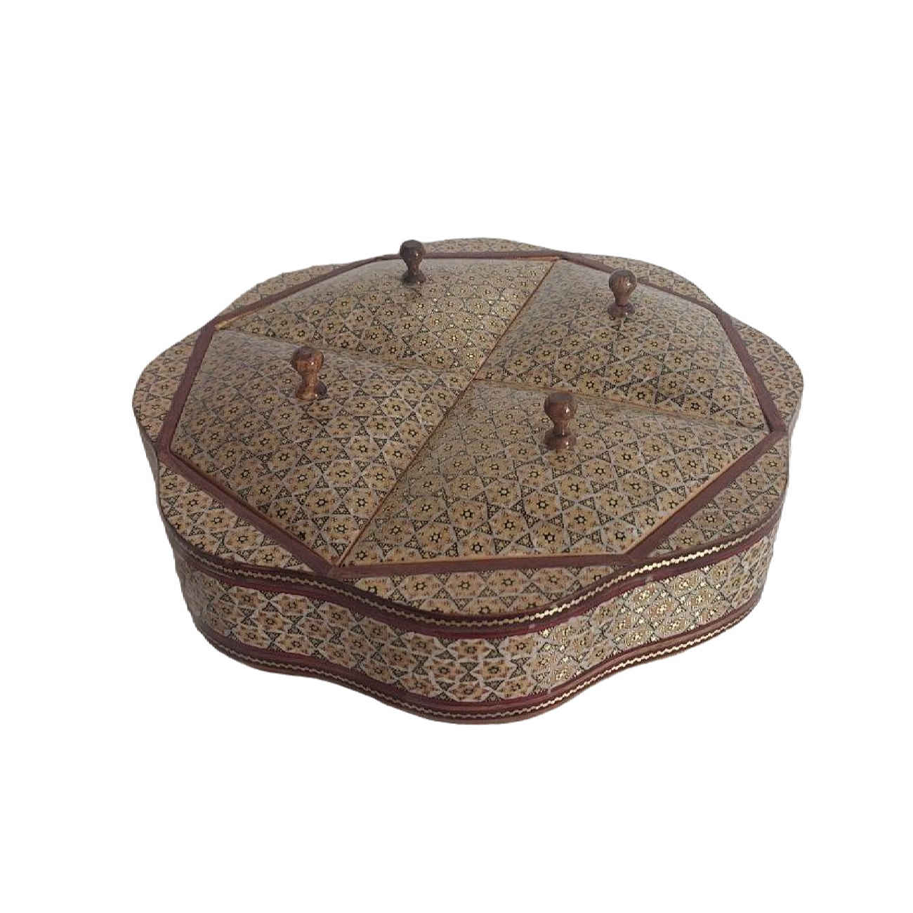 Coupelle à Bonbons Khatam Kari en Bois – Une Pièce Maîtresse pour Votre Intérieur