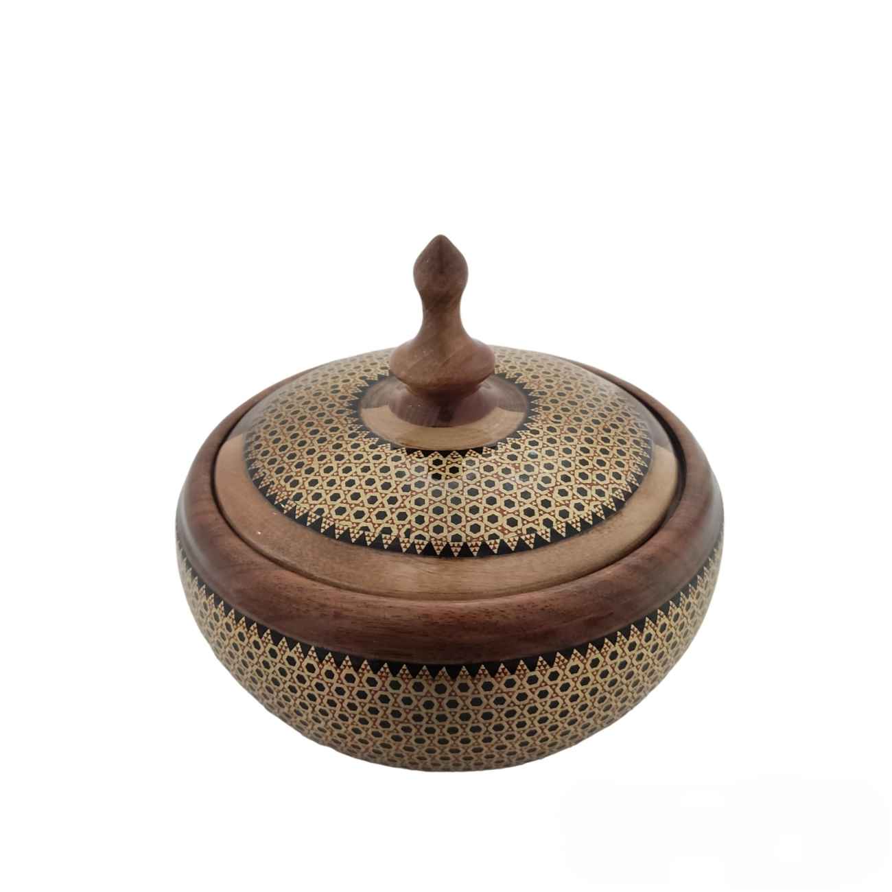 Coupelle à Bonbons Khatam Kari en Bois – Une Touche Artistique pour Votre Table