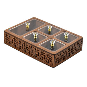 Boîte organisatrice en bois pour sachets de thé Idéale pour le comptoir de cuisine et en cadeau avec design géométrique