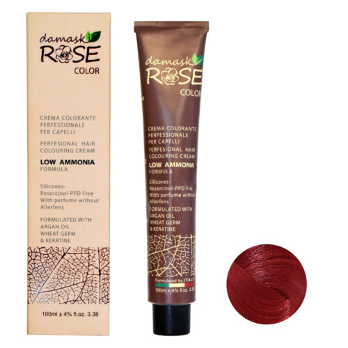 Coloration Capillaire Rose de Damas 7/66 – Teinte Rouge Rubis, 100 ml – Couleur Audacieuse, Vibrante & Brillance Luxueuse