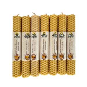 Bougie pilier en cire d’abeille – Pure, naturelle et respectueuse de la Terre, paquet de 7